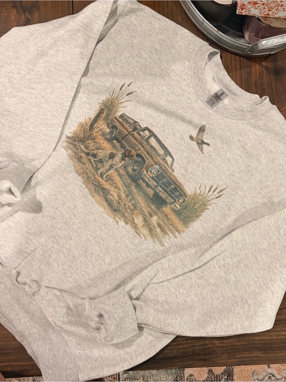 Rustic Hunting Dog Sweatshirt - Picture 2 of 2